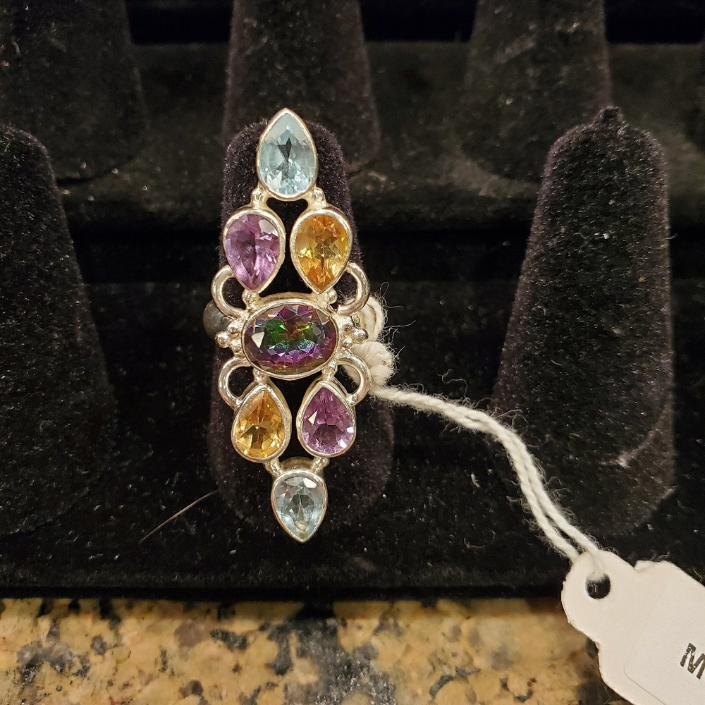 Mystic topaz ring